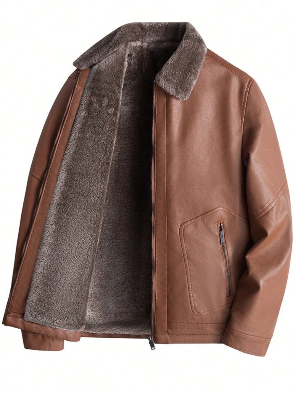Redwood Casual Men's Regular Fit Thermal Lined Faux Leather Jacket